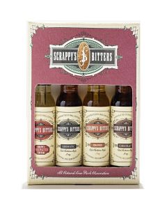 Scrappy's Bitters The Essentials Gift Set, 4 ct, 0.5 oz (Orange, Aromatic, Chocolate, and Firewater) - Organic Ingredients, Finest Herbs & Zests, No Extracts, Artificial Flavors, Chemicals or Dyes