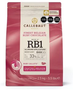 Callebaut Ruby Couverture Chocolate Callets / Recipe RB1 / 5.5 lb / 2.5 kg
