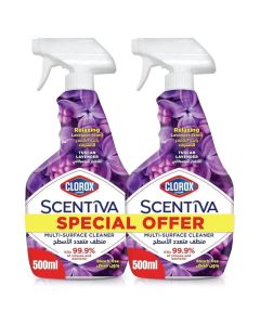 Clorox Scentiva Bleach Free Multi-Surface Cleaner With Tuscan Lavender Fragrance- 2X500ml