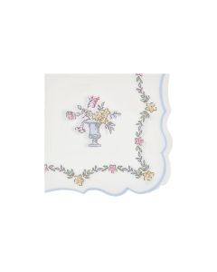 Chintz Border Large Napkins - Pack of 16 Paper Napkins with Waved Edge, Rococo Floral Design, Elegant Tableware for Garden Lunches, Afternoon Teas and Parties