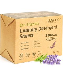 Wenge Ecofriendly Laundry Detergent Sheets 240 PlasticFree Hypoallergenic Liquidless Washer Sheets for Home Dorm Travel Camping Lavender Scent