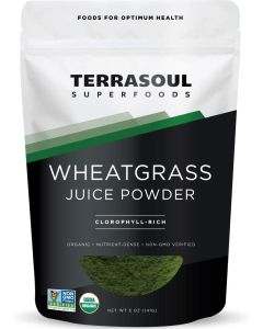 Terrasoul Superfoods Organic Wheat Grass Juice Powder, 5 Oz - Nutrient-Dense and Chlorophyll-Rich