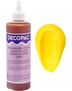 DECOPAC Premium Gel Food Color - Lemon Yellow, 8oz Edible Coloring for Baking and Decorating