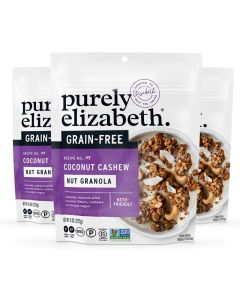 Purely Elizabeth Coconut Cashew Keto Granola Made with Nuts and Seeds GrainFree GlutenFree NonGMO 3 Ct 8oz Bags