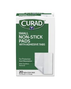 Curad Small NonStick Pads With Adhesive Tabs 2 Inches X 3 Inches 20 Each