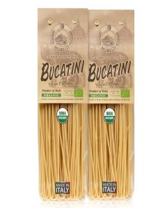Morelli Bucatini Pasta Noodles - Premium Organic Italian Pasta from Italy - Handcrafted, Family Owned Gourmet Brand - Made with Durum Wheat Semolina 17.6 oz (500 g) - Pack of 2