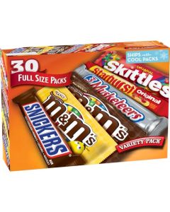 MMS SNICKERS 3 MUSKETEERS SKITTLES STARBURST Variety Pack Full Size Bulk Candy Assortment 5611 oz 30 Bars