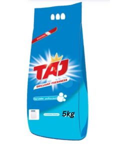 TAJ 2IN1 Blue Detergent Powder 5kg Flexi Pack Heavy Duty Laundry Stain Removal