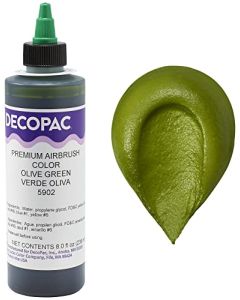 DecoPac Olive Green Food Coloring 8 Fl Oz Airbrush Food Color Edible Airbrush For Cake Decorating Cookie Airbrush Coloring Food Airbrush Kit Addon Airbrushes For Cake Decorating 8Fl Oz