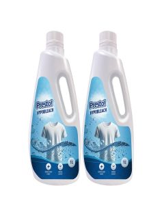 Amazon Brand - Presto! Hypobleach 2L (1L x Pack of 2) / Fabric Whitener / Detergent Add-On Liquid / Effective Stain Remover / Brightens & Whitens Whites
