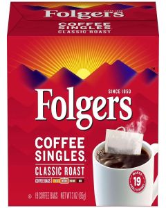 Folgers Coffee Singles Classic Roast Medium Roast Coffee, 228 Single Serve Coffee Bags