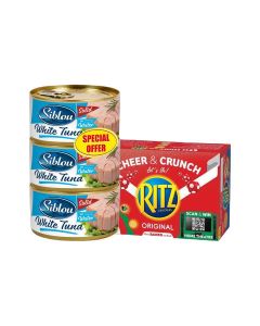 White Tuna in Water Triple Pack & Original Crackers Bundle