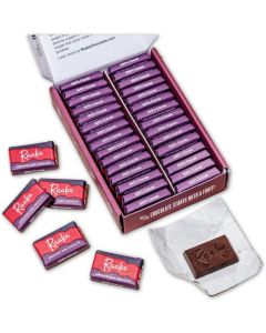 Raaka 100% Dark Chocolate Gift Box - Unsweetened, Organic, Vegan, Gluten Free, Paleo - 30 Individually Wrapped Chocolates