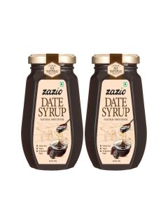 ZAZIO Dates All Natural Arabian Date Syrup 250G X 2/Khajur Or Khajoor Syrup/No Added Sugar/No Preservatives/Vegan- Plant Based/Non Gmo Dates (500 Gram) - Liquid MADE IN UAE (PACK OF 2X250G)