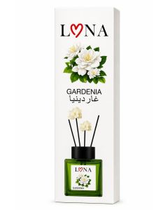 Lona Gardenia Room and Office Air Freshener, 50ml, with a set of reeds and scented roses
