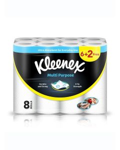 Multi Purpose Kitchen Tissue Paper Towel, 2 PLY, 8 Rolls x 40 Sheets, Absorbent Towels for all Surfaces