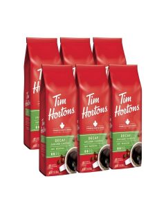 Tim Hortons Decaf Blend, Medium Roast Ground Coffee, Perfectly Balanced, Always Smooth, Made with 100% Arabica Beans, 72 Ounce (6 x 12 oz Bags)