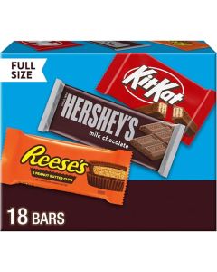 HERSHEYS KIT KAT and REESES Assorted Milk Chocolate Candy Variety Box 273 oz 18 Pieces