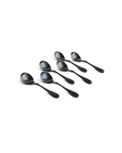 KNORK 6Piece Bouillon Spoon Titanium Coated Set Matte Black