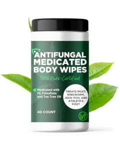 Body Wipes for Men Women Cleansing Body Wipes for Wrestling Combat Gym Camping I Medicated with 1 Tolnaftate Tea Tree Oil Treats Ringworm Jock Itch Athletes Foot 40 Wipes