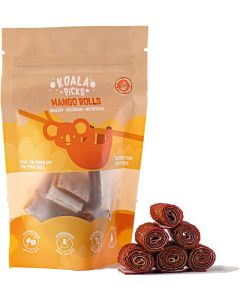 Koala Picks 6pcs Mango Fruit Rolls – No Preservatives, Healthy Snack for Kids & Adults – Made with Mangoes, Apples, and Honey - Nutritious Treat for Lunch Box