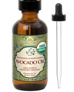 US Organic Avocado Oil Unrefined Virgin USDA Certified Organic 100 Pure Natural Cold Pressed in Amber Glass Bottle wGlass Eye dropper for Easy Application 2 oz Small
