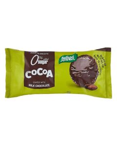 Santiveri Digestive Cocoa Biscuits Coated in Milk Chocolate, Healthy Wholemeal Chocolate Snack, High Fiber & No Palm Oil, 85g