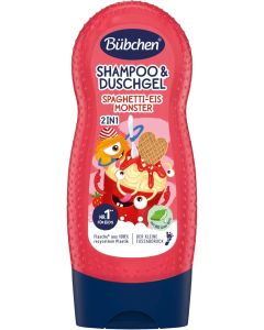 Bübchen Kids 2-in-1 Shampoo & Shower Gel, Spaghetti Ice Monster, 230 ml made in Germany