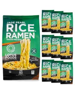 Lotus Foods Jade Pearl Organic Rice Ramen Noodles With Miso Soup Gluten Free Ramen Noodles Vegan Ramen Noodles Organic Ramen Rice Noodles 28 Oz Bags Pack of 10