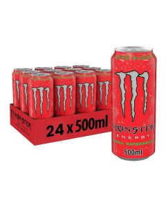 Monster Energy Ultra Watermelon Zero Sugar Drink, 500ml, Pack of 24