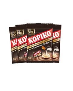 Kopiko Cappuccino Candy BoldTasty Hard Candy from Indonesia with Real Coffee Extract A Satisfying Boost for OntheGo Energy 4Pack 423oz Each