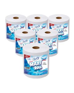 Maxi Roll Tissue Paper, 800g, Hand Towels 2 Ply - 6 Rolls