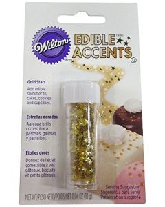Wilton Edible Gold Glitter Star Sprinkles Shimmering Sugar Stars for Cakes Cupcakes Cookies Cocktails Holiday Desserts Edible Gold Cake Decorations 04 oz