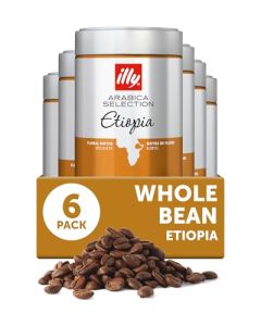 illy Whole Bean Coffee Etiopa Single Origin Light Roast 100 Arabica Premium Italian Coffee Ideal for Espresso Drip Moka and French Press Brewing 88oz 6 Pack