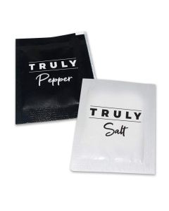 TRULY Salt Pepper Individual Condiment Sachets Handy Mini Packets 50 Salt 50 Pepper