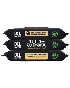 DUDE Wipes Flushable Wipes 3 Pack 144 Count Shea BUTTer Smooth ExtraLarge Adult Wet Wipes VitaminE Aloe Septic and Sewer Safe