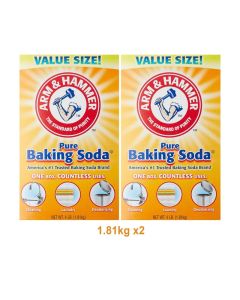 ARM & HAMMER Baking Soda Pack of 2 x 1.81 kg / Pure Sodium Bicarbonate Multi-Purpose Cleaner, Deodorizer & Baking Ingredient / USA Import Family Value Pack