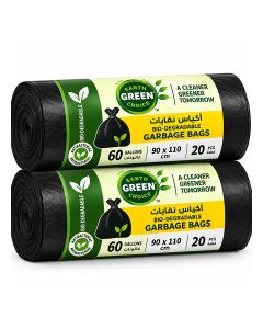 Earth Green Choice Bio-Degradable Garbage Bags - 60 Gallons, Pack of 2