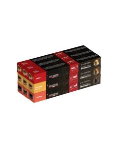 Nespresso Compatible Capsules (3 Flavors: Intenso, Ethiopian Sidamo, Decaf), Pack of 9 (90 Capsules)