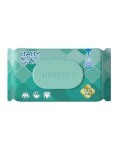 Baby Water Wipes / Unscented and Hypoallergenic / 60 Wet Wipes