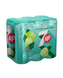 7up Lemon Mint Mojito Soft Drink Cans 330ml Pack Of 6
