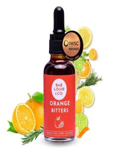 Bab Louie & Co. Orange Bitters for Cocktails, India's First Non-Alcoholic Award Winning Bitters, 100% Natural Made with Real Fruits, Herbs & Spices, Fresh Citrus Notes, Manhattan, ni, Sidecar