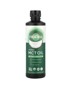Nutiva Organic MCT Oil Kosher Keto Friendly USDA Certified Organic NonGMO 16 Fluid Ounce Pack of 1