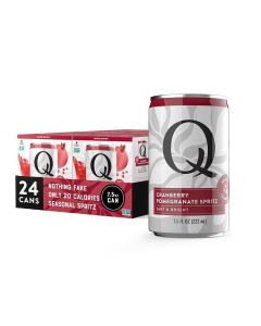 Q Mixers Cranberry-Pomegranate Spritz, Ideal for Cocktails & Mocktails - Made with Real Ingredients, Perfectly Carbonated & Less Sweet - 20 Calories per Can - 7.5oz Fl oz Cans (Pack of 24))