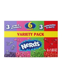 NERDS Candy Dual Variety Pack Grape Strawberry Watermelon Cherry Crunchy Fruity Chews 99 oz Pack of 6