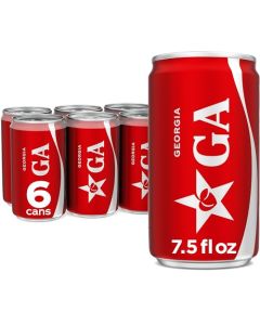 CocaCola Soda Soft Drinks 75 fl oz 6 Pack Classic Cola Soft Drink Mini Soda Cans