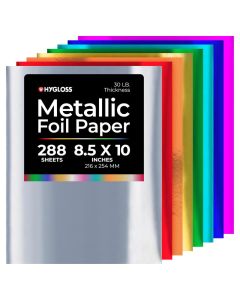 Hygloss Metallic Foil Paper 288 Sheets 8 Assorted Metallic Foil Paper 85x10 Inches Ideal Foil Papers for Crafts Shiny Craft Paper Sheets