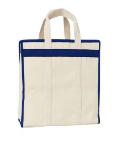 BAGS Big Eco Cotton Canvas Shopping Bags For Carry Milk Grocery Fruits Vegetable With Reinforced Handles Jhola Bag - (17X8.5X14-Inches, Pack Of 1, White) Contemporary