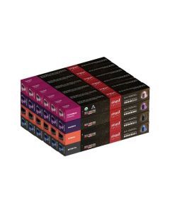 Nespresso Compatible Aluminium Capsules - Colombian, Palermo, Intenso & Ristretto (4 Flavors), Pack of 24 (240 Capsules)