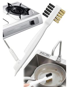 Brass Wire Stove Cleaning Brush With Scraper For Cooktop Hood Pot Pan Grease Rust